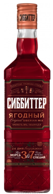 Настойка полусладкая СИББИТТЕР ЯГОДНЫЙ 0,5л 38%