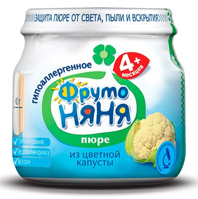 Пюре ФРУТОНЯНЯ цветная капуста с 4 месяцев 80 г