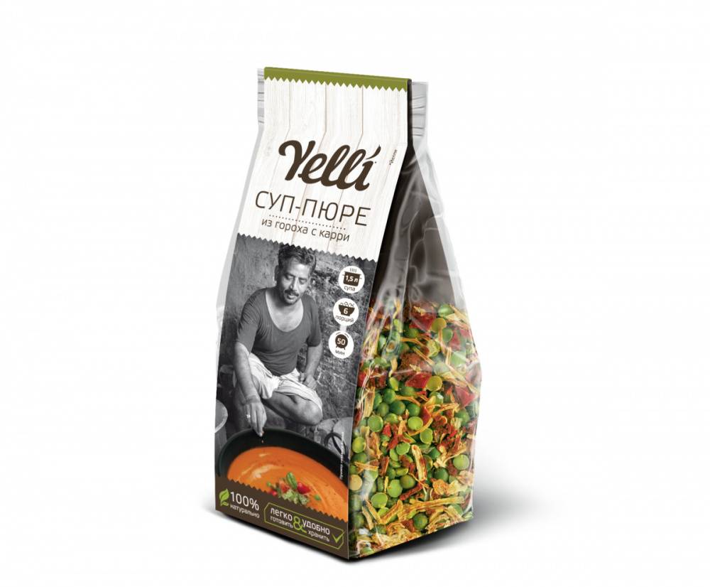 Суп-пюре YELLI из гороха с карри 250 г