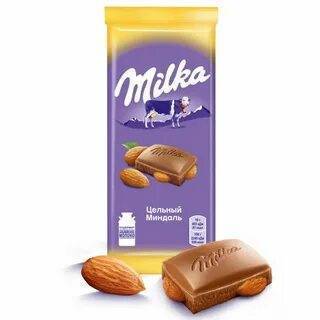 Шоколад MILKA молочный с цельным миндалем 85 г