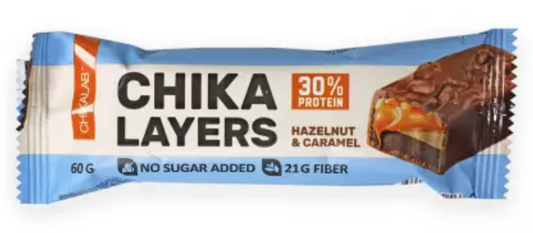 Протеиновый батончик Chikalab – Chika Layers фундук и карамель 60г