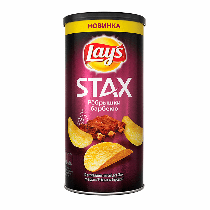Чипсы LAYS STAX ребрышки барбекю 140 г