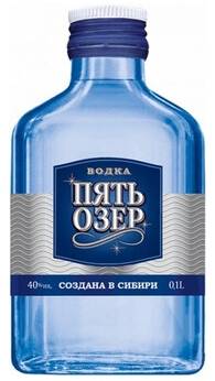 Водка ПЯТЬ ОЗЕР 40% 0,1л