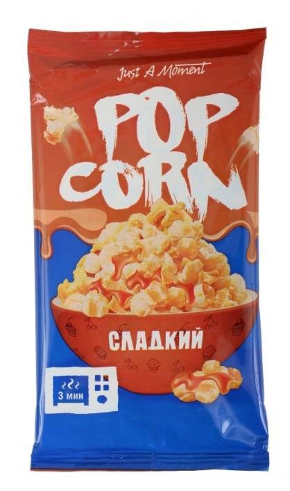 Попкорн Jast a moment для СВЧ сладкий 85 г