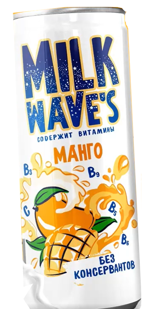 Напиток MILK WAVES Манго и маракуйя среднегазированный 250 мл