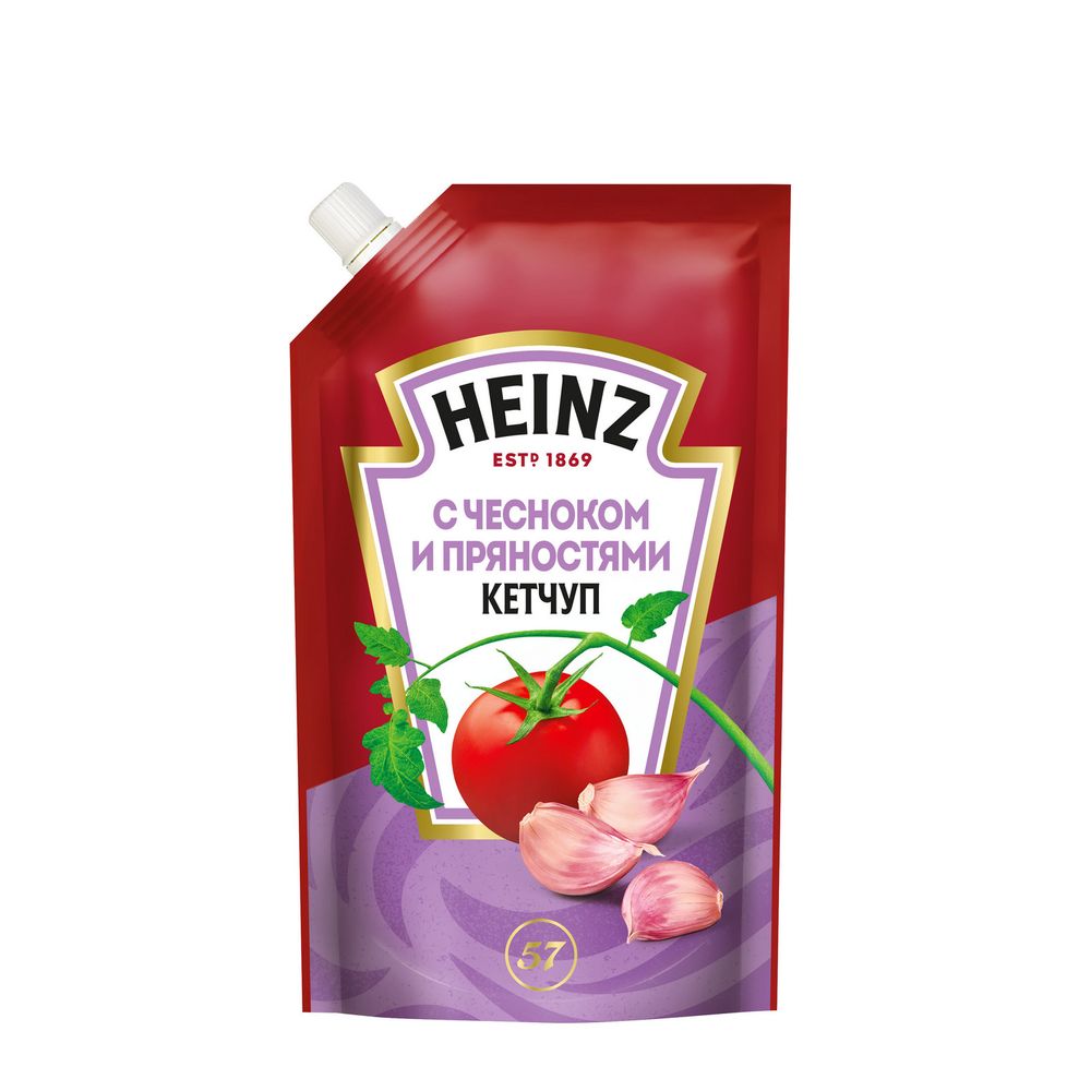 Кетчуп HEINZ С чесноком и пряностями 320 г
