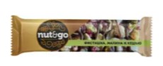 Батончик KDV Nut&Go с  фисташкой, кешью и малиной глазированный 28 г