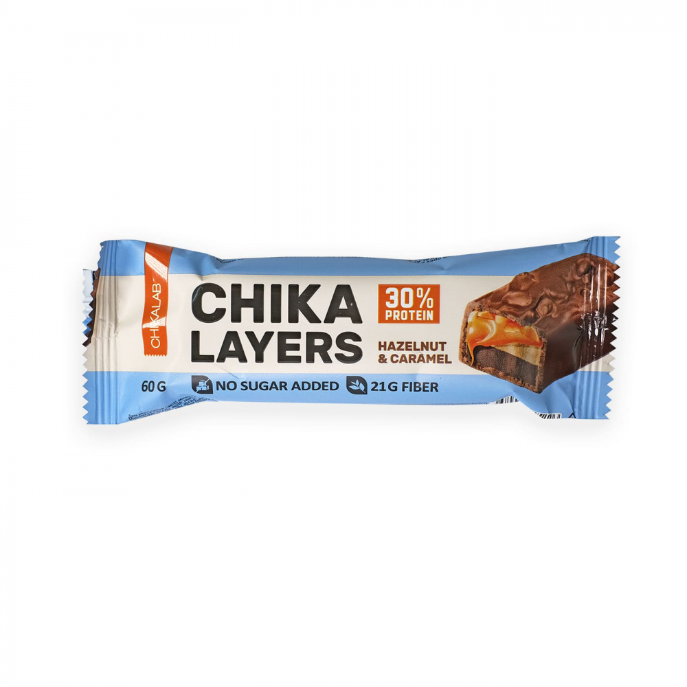 Протеиновый батончик Chikalab – Chika Layers фундук и карамель 60г