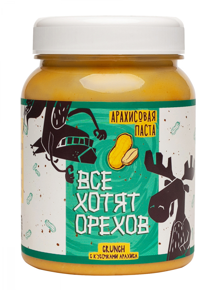Арахисовая паста Все хотят орехов Сrunch 330гр