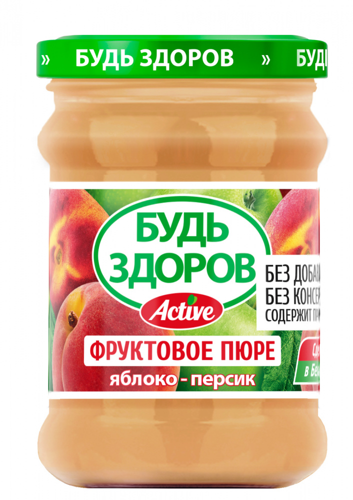 Пюре яблоко-персик БУДЬ ЗДОРОВ 280 г Беларусь