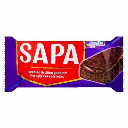 Кекс с какао, покрытый шоколадом, с шоколадной начинкой SAPA 42г