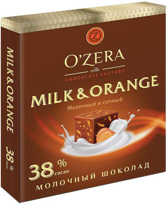 Шоколад OZERA Milk&Orange молочный с апельсином 90 г