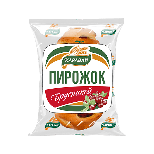 Пирожок КАРАВАЙ с брусникой в упаковке 85 г