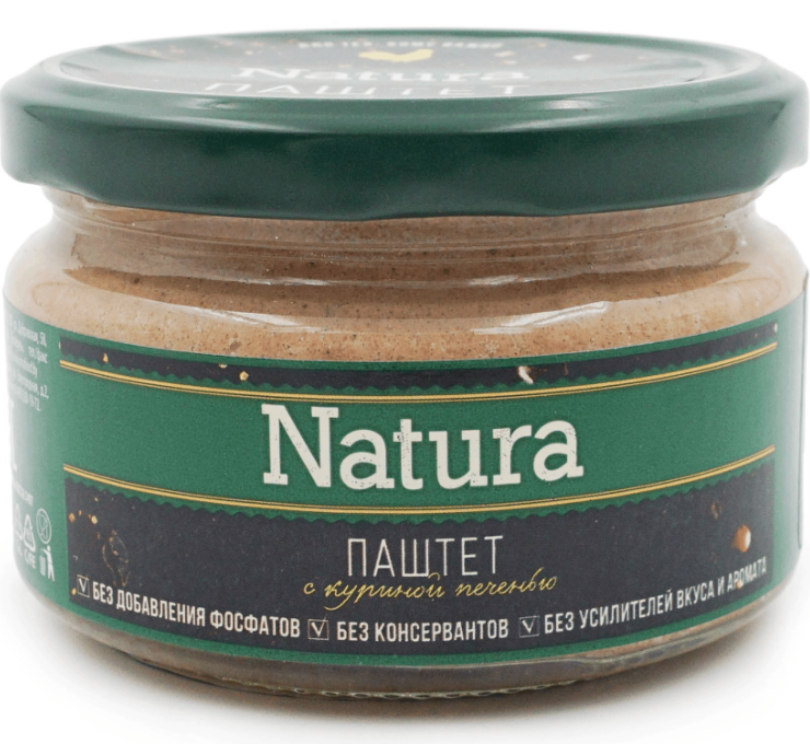 Консервы паштетные NATURA c куриной печенью Беларусь 200 г