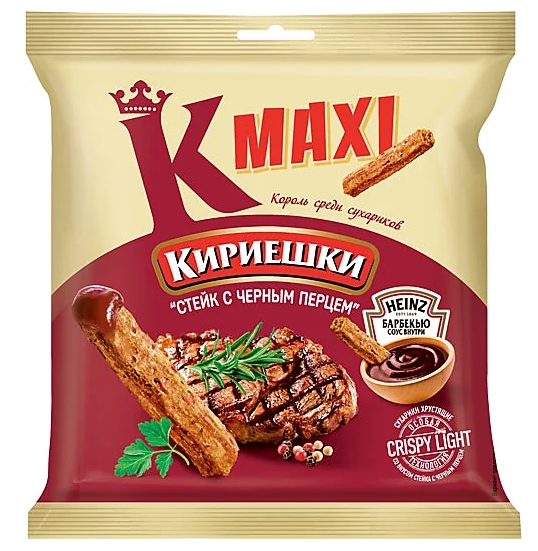 Сухарики КИРИЕШКИ Maxi Стеик соус барбекю 70 г