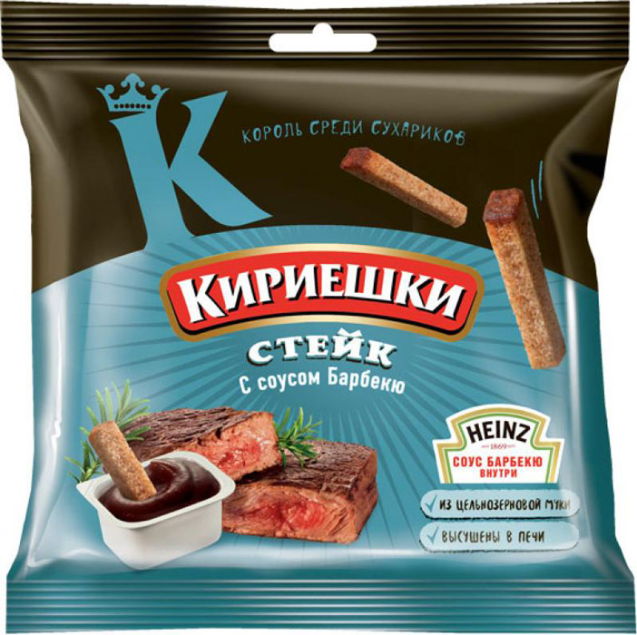 Сухарики КИРИЕШКИ ржаные стейк с соусом барбекью 85 г