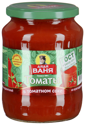 Томаты ДЯДЯ ВАНЯ в томатном соке 680 г