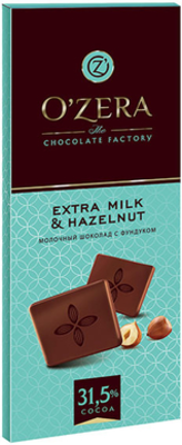 Шоколад OZERA Extra milk & Hazelnut молочный с фундуком 90 г