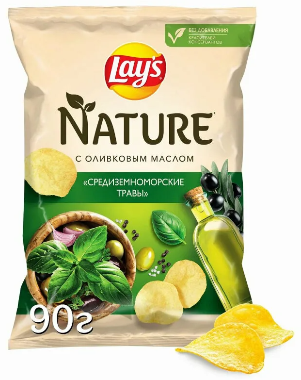 Чипсы Lays Nature Средиземноморские травы 90 г