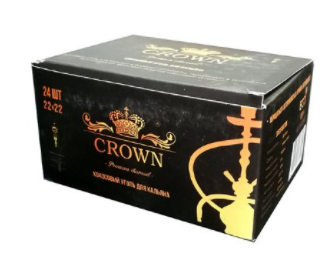 Уголь для кальяна CROWN 22 мм кокосовый 24 шт.