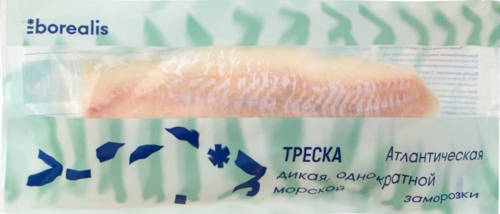 Треска атлантическая, филе без кожи 600г