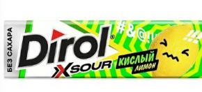 Жевательная резинка DIROL X Sour кислый лимон без сахара 13.6 г