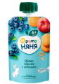 Пюре фруктовое ФРУТОНЯНЯ яблоко, черника с печеньем 90 г