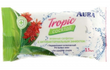 Салфетки влажные AURA Tropic coctail с антибактериальным эффектом уп.15