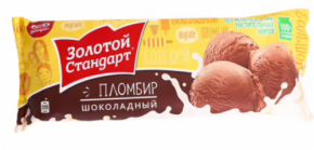 Мороженое ЗОЛОТОЙ СТАНДАРТ Пломбир шоколадный 380 г 12%