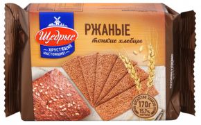 Хлебцы ЩЕДРЫЕ ржаные тонкие 170 г
