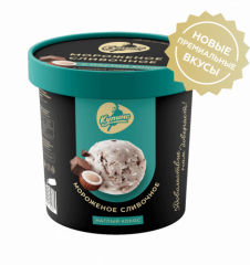 Мороженое сливочное с кокосовой стружкой и молочным шоколадом Наглый кокос Из молочного края Купино 8%, ведерко 250г