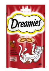 Лакомство DREAMIES подушечки с индейкой 60 г