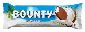 Мороженое BOUNTY молочное с мякотью кокоса и кокосовым молоком, в глазури с вафельной крошкой 60 г