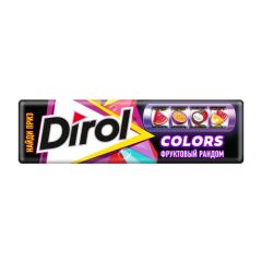 Жевательная резинка DIROL Colors. Фруктовый рандом без сахара 13.6 г