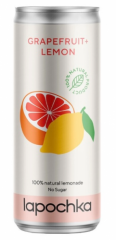 Напиток LAPOCHKA Grapefruit + Lemon среднегазированный 0.33 л ж/б