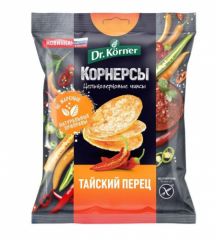 Чипсы DR.KORNER Корнерсы цельнозерновые кукурузно-рисовые  с тайским острым сладким перцем 50 г