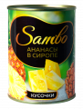 Ананасы SAMBO кусочки в сиропе 580 мл