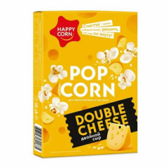 Попкорн HAPPY CORN Двойной сыр 100 г