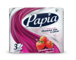 Бумага туалетная PAPIA Strawberry Dream трехслойная 4 шт.