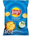 Чипсы LAYS сметана и  зелень 95 г