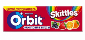 Жевательная резинка ORBIT Skittles фруктовые вкусы без сахара 13.6 г