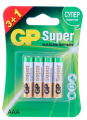 Батарейка GP Super Alkaline 24А ААA алкалиновая 4 шт.