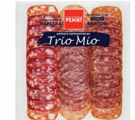 Колбаса РЕМИТ Ассорти Trio Mio сырокопченая нарезка 100 г