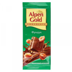 Шоколад ALPEN GOLD молочный с фундуком 80 г