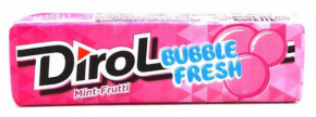 Жевательная резинка DIROL Bubble gum мята-фрукты 13.6 г