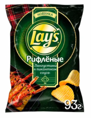 Чипсы LAYS рифленые лангустины в пикантном соусе 93 г