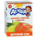 Сок АГУША яблоко-персик 0.2 л