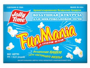 Попкорн JOLLY TIME со сладким вкусом для микроволновой печи 99 г