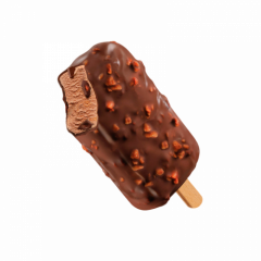 Мороженое СЕЛО ЗЕЛЕНОЕ Пломбир шоколадный с шоколадным топпингом в глазури с фундуком 80 г 15%