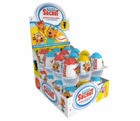 Шоколадное яйцо ТРИ КОТА Mega Secret с игрушкой 20 г